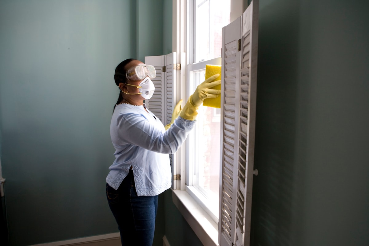 Home cleaning in a bright room