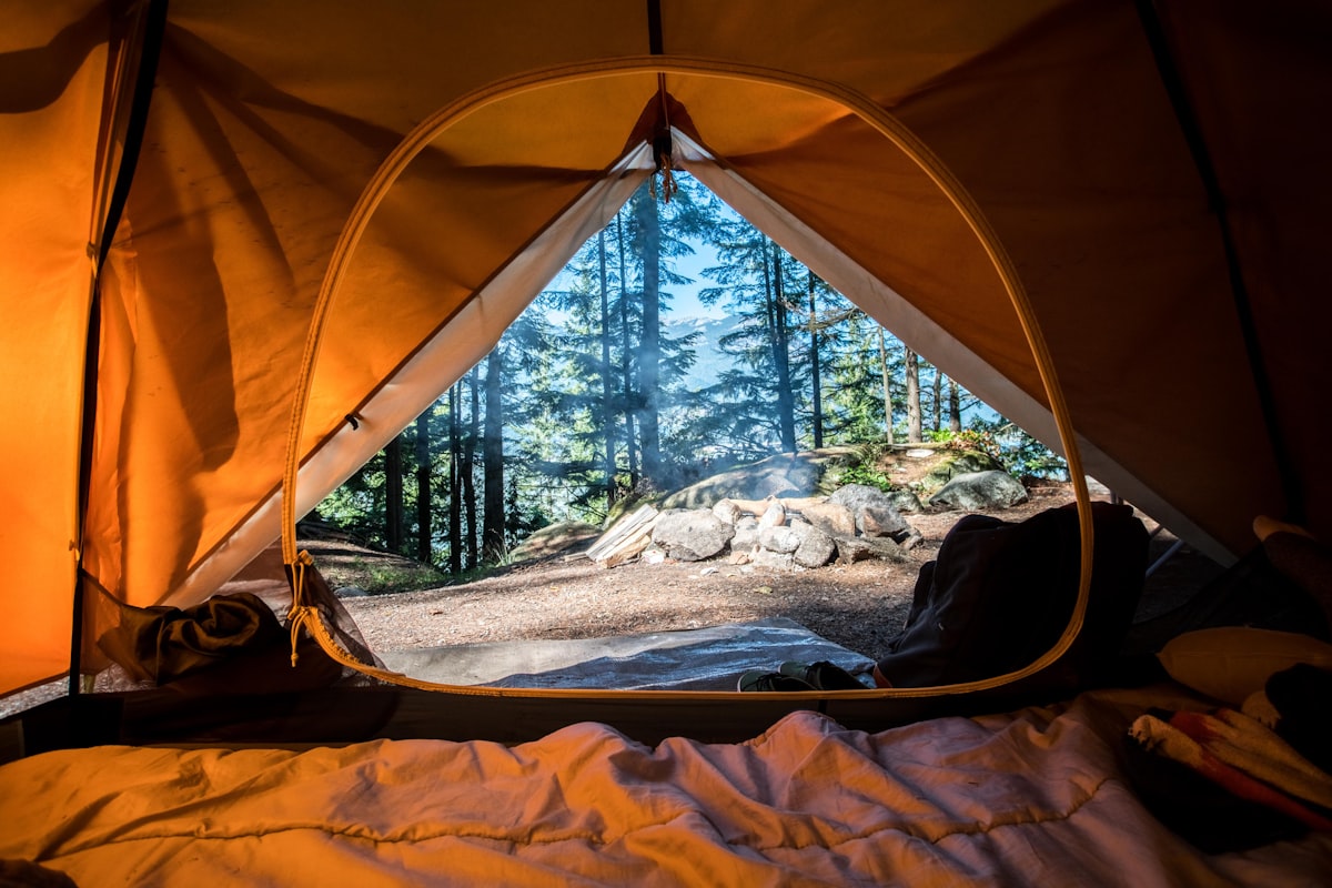 Tent at an outdoor campsite